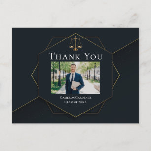 Chic Law School Foto Anwalt Abschluss Danke Postkarte