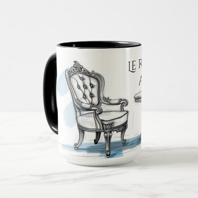 Chic Le Roi Chille Au Café Aesthetic Cafe Tasse (Vorderseite Links)