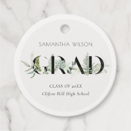 Chic Leafy Fern Succulent Green Foliage Abschluss Geschenkanhänger