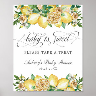 Chic Lemon Floral Baby ist Sweet Leckerei Duschzei Poster