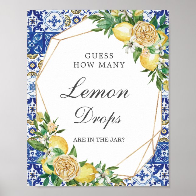 Chic Lemon Floral Guess Lemon tropft in Jar Game Poster (Vorne)