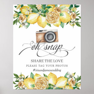 Chic Lemon Floral Oh Snap Teile die Liebe Hochzeit Poster