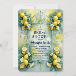 Chic Lemon Mediterranean Summer Brautparty Einladung