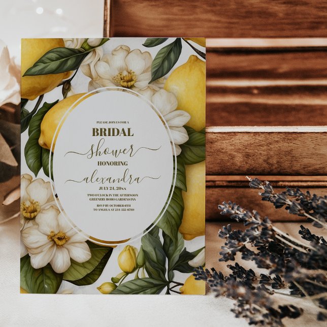 Chic Lemon Mediterranean Summer Brautparty Einladung (Von Creator hochgeladen)