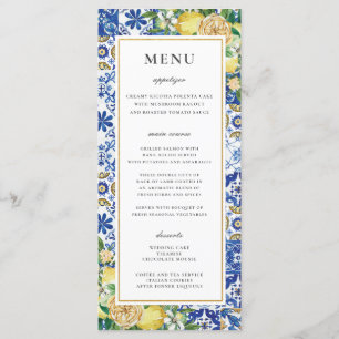 Chic Lemons Floral Greenery Mosaic Mariage Menu