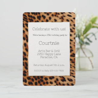 Chic Leopard Animal Birthday Einladung