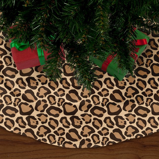 Chic Leopard Animal Print Fleece Weihnachtsbaumdecke (Von Creator hochgeladen)