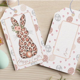 Chic Leopard Bunny Oaster Geschenkanhänger