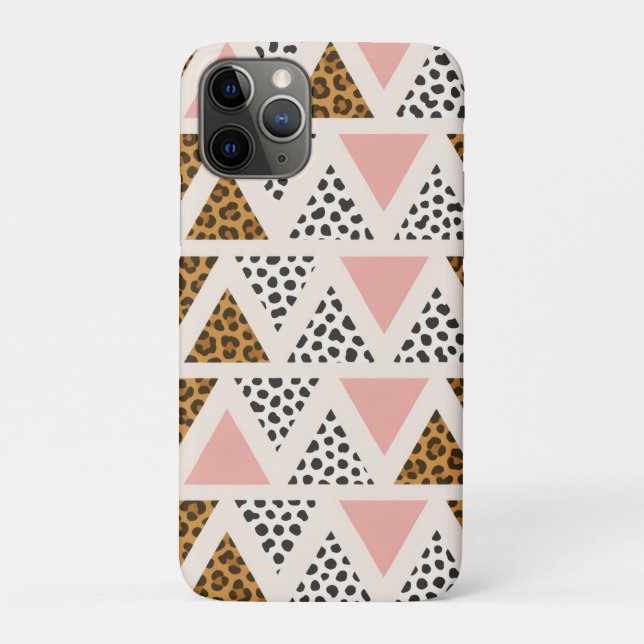 Chic Leopard & Pink Triangle Pattern Case-Mate iPhone Hülle (Rückseite)