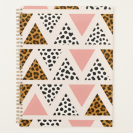 Chic Leopard & Pink Triangle Pattern Planer