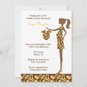 Chic Leopard Print Baby Dusche Einladung