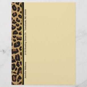 Chic Leopard Print Custom Letterhead Stationierung