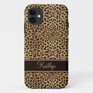 Chic Leopard Print Monogram Case-Mate iPhone Hülle