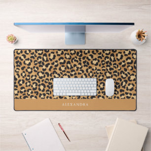 Chic Leopard Print Personalisiert Schreibtischunterlage