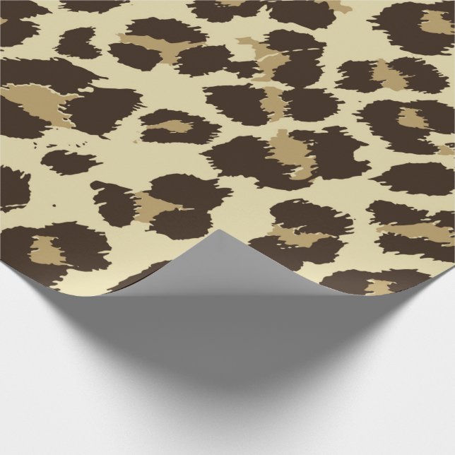 Chic Leopard Print Wrapping Paper Geschenkpapier (Ecke)