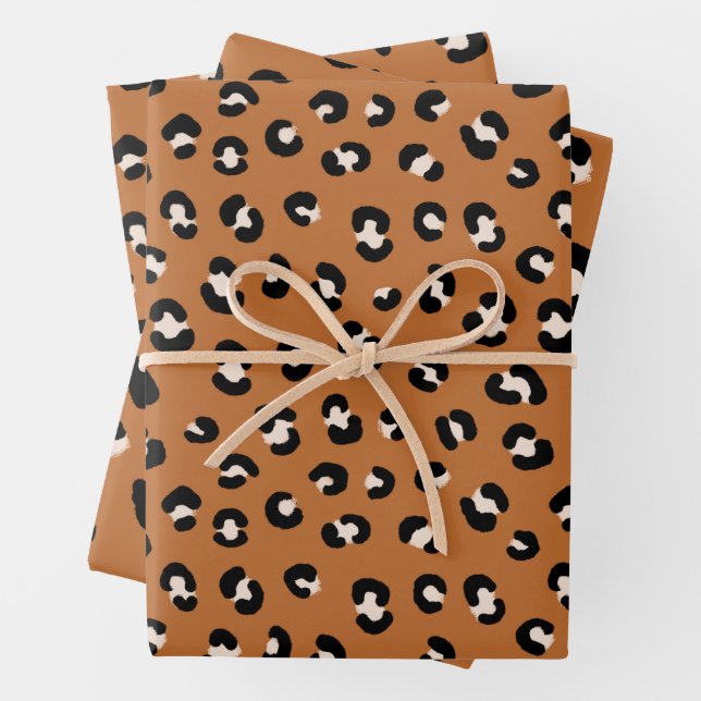 Chic Leopard Print Wrapping Paper Geschenkpapier Set (Beispiel)