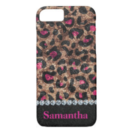 Chic leopard rosa Tierdiamant personalisiert Case-Mate iPhone Hülle