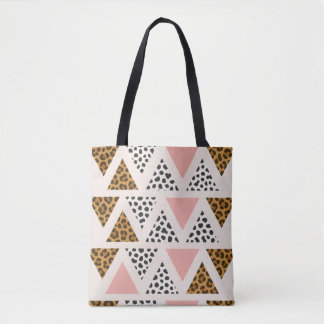 Chic Leopard- und Pink-Triangle-Muster Tasche
