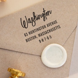 Chic Letter Custom Family Name & Rücksendeadresse Gummistempel