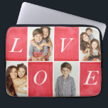 Chic Liebe 4 FotoCollage Laptopschutzhülle<br><div class="desc">Zeigen Sie Ihre Lieblingslieder mit dieser stilvollen 4-Foto-Collage,  die "Liebe" sagt.</div>
