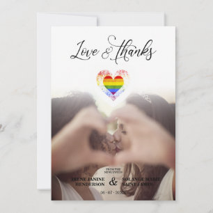 Chic Liebe & Danke LGBT Rainbow Pride Heart Foto