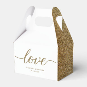 Chic Liebe Script Imitate gold White Custom Weddin Geschenkschachtel