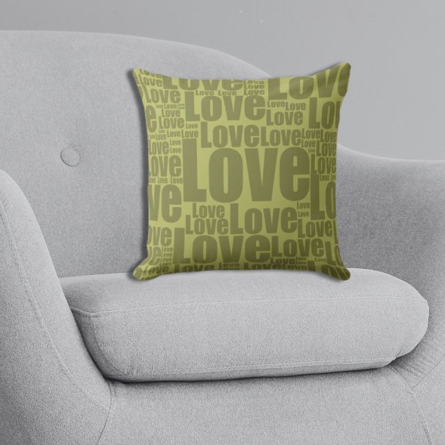 Chic Liebe Typografie Green Throw Kissen (Chic Love Typography Green Throw Pillow)