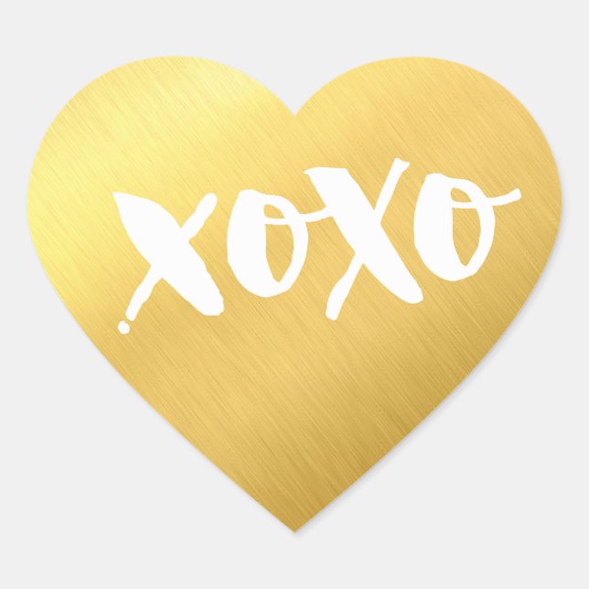 CHIC LIEBE XOXO HERZ Moderne Imitate glänzen Gold Herz-Aufkleber (Vorderseite)