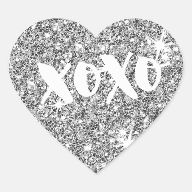 CHIC LIEBE XOXO HERZ Moderne Imitate Glitzer Herz-Aufkleber (Vorderseite)