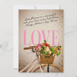Chic Lifestyle Floral Bicycle Mother’s Day Love Feiertagskarte