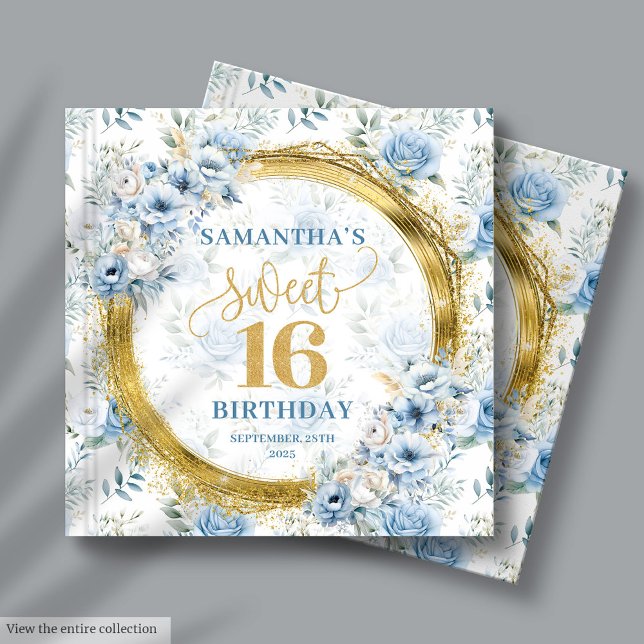 Chic Light Blue Sweet 16 Guest Memory Album Gesche Gästebuch (Chic Light Blue Sweet 16 Guest Memory Album Gift Guest Book)