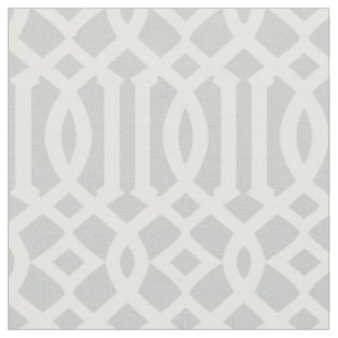 Chic Light Grau und White Trellis Lattice Muster Stoff
