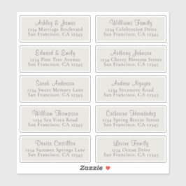 Chic Light Gray Wedding Guest Address Labels
