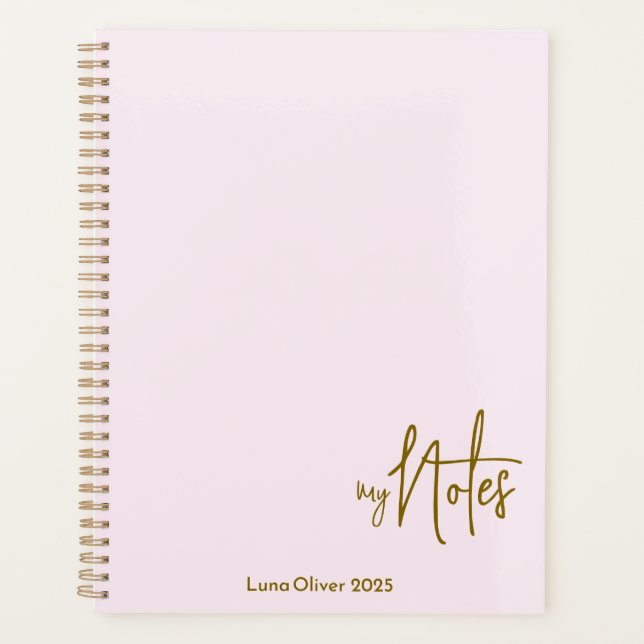 Chic Light Pink Feminine Planner Planer (Vorderseite)