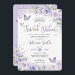 Chic Lila Floral Butterflies 16 . Geburtstag 16. Einladung<br><div class="desc">Personalisieren Sie diese weiche Lavendel, lila lila Blumenladen Sweet 16 Geburtstag Einladung einfach und schnell. Klicken Sie einfach auf die Schaltfläche "Bearbeiten mithilfe von Entwurfswerkzeugen", um Text, Wortlaut, Stil des Schriftartes, Größe des Schriftartes und Farbe des Schriftartes zu ändern. Sie können auch Text hinzufügen oder entfernen und Bilder verschieben oder...</div>