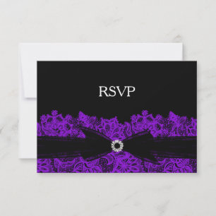 Chic Lila Floral Lace UAWG RSVP Karte