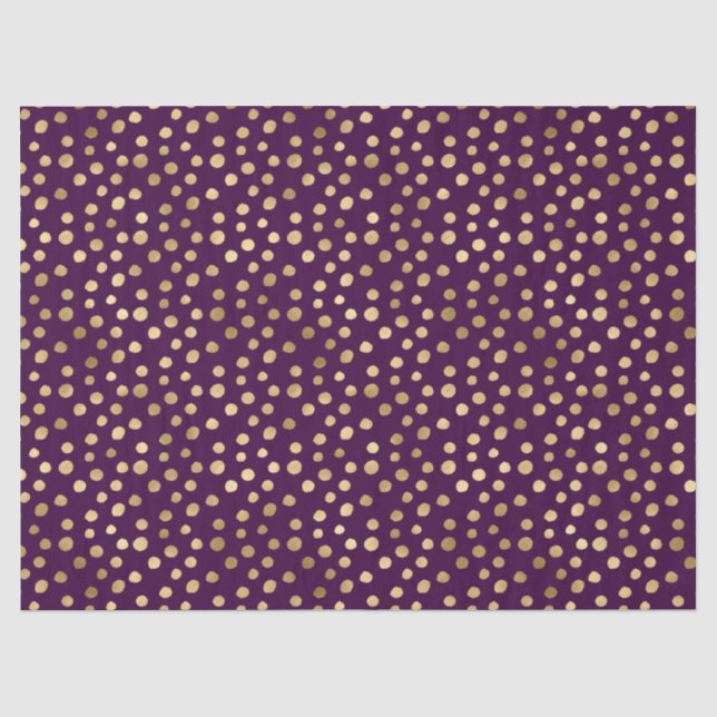 Chic Lila Gold Dots Seidenpapier (Vorderseite)