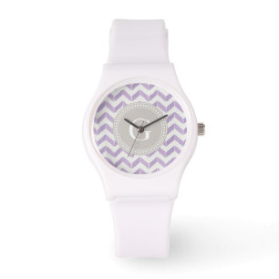 Chic-lila graues Zickzack kundenspezifisches Armbanduhr