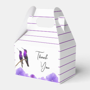 Chic Lila Hummingbirds and Petals Wedding Geschenkschachtel