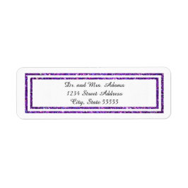 Chic Lila Imitats Glittered Trim - Adressetikett