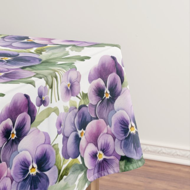 Chic Lila Pansy Stiefmütterchen Tischdecke (Beispiel)