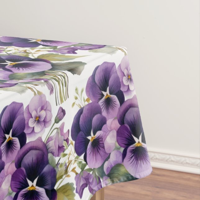 Chic Lila Pansy Stiefmütterchen Tischdecke (Beispiel)