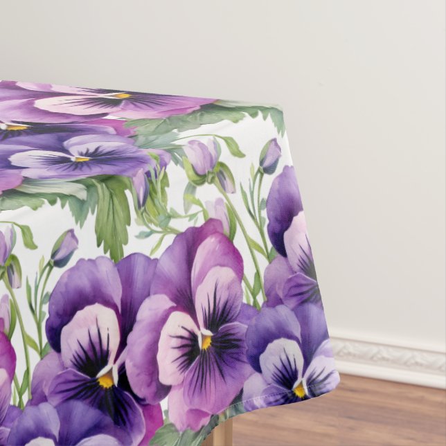 Chic Lila Pansy Stiefmütterchen Tischdecke (Beispiel)