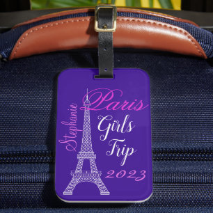 Chic Lila Paris Eiffel Tower Girls Tour Gepäckanhänger