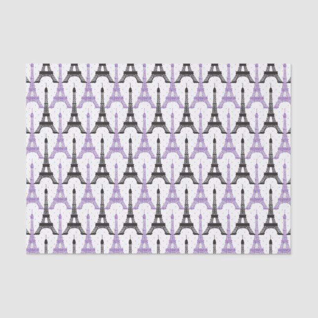 Chic Lila Paris Eiffel Tower Papiertaschentücher Seidenpapier (Vorderseite)