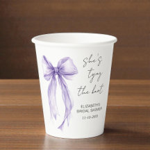 Chic lila Schleife Wasserfarbe Junggesellinnenabsc