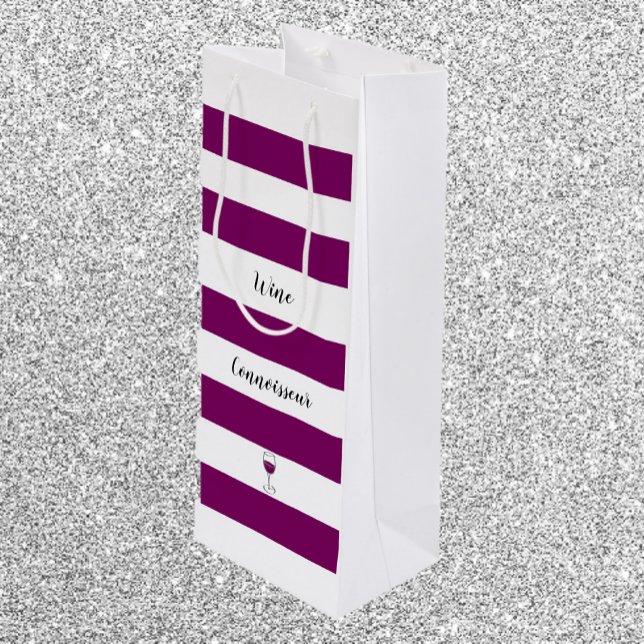 Chic Lila Strip Wine Connoisseur Geschenktüte Für Weinflaschen (Von Creator hochgeladen)
