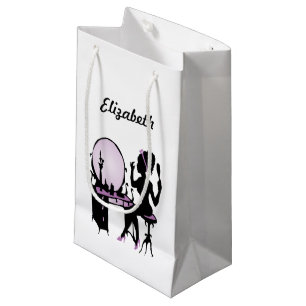 Chic Lila und Black Woman Fashionista Silhouette Kleine Geschenktüte