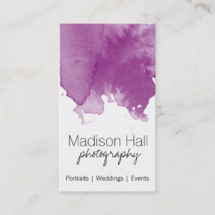 Chic Lila Watercolor Business Card Visitenkarte