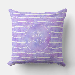 Chic Lila Watercolor Streifen Beautiful Kissen